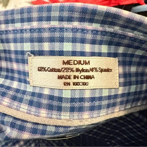Peter Millar Crown Comfort Blue Gingham Button Down Shirt - Picture 7 of 10